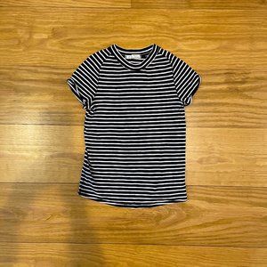 Free People Short Sleeve Tee Black & White Stripes